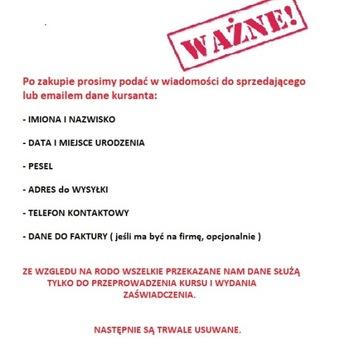 Kurs Trener Personalny zaświadczenie w 24H -online