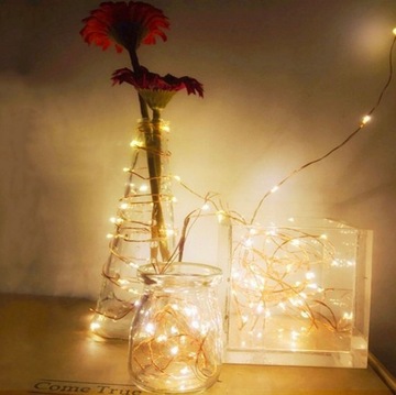 MICRO LEDY DRUCIKI 20 LED na baterie ciepłe