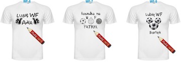 Футболка ПЭ с именем ребенка, дышащая 134
