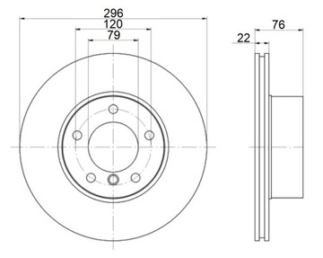 MIKODA 0428 GT ДИСКОВ BMW 5 E39 с 1995 года перед 296мм