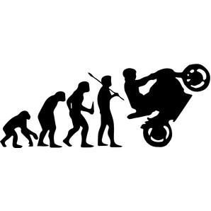 Naklejka motocyklista ewolucja na auto motocykl