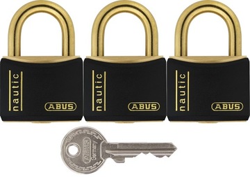 ABUS 3 KŁÓDKI NA 1 KLUCZ KŁÓDKA WODOODPORNA 3x30MM 4 KLUCZE