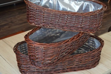 Плетеная корыта Крышка для цветочного горшка Wicker Basket 45