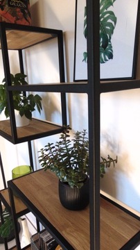 Книжный шкаф лофт, современный дизайн полок, НАТУРАЛЬНЫЙ ДУБ