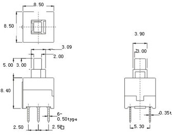 MINI PCB переключатель 8х8мм 10шт бистабильный (2726)