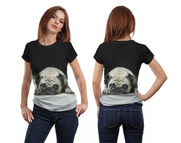 KOSZULKA 3D FULLPRINT M PIES MOPS PUG BLOGERKA PL