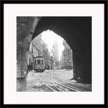 Obraz Passe-Partout Tramwaj 40x40cm vintage