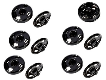 ZATRZASKI do PRZYSZYCIA 13mm / 13,9 mm CZARNE NAPY 6 par |5