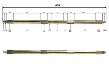 ЗАДНИЙ ОСЬ QUAD ATV 70 90 110 125 ДЛ.65СМ