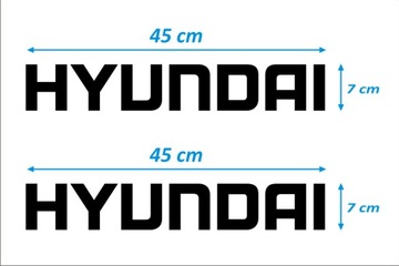 NAKLEJKA NAKLEJKI - HYUNDAI - 2 szt. - CZARNE