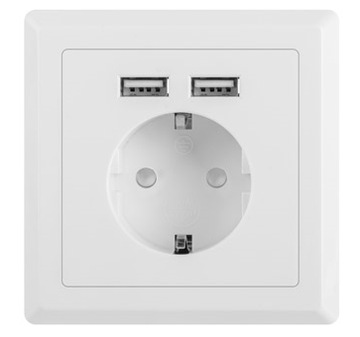 ЭЛЕКТРИЧЕСКАЯ РОЗЕТКА СКРЫТОГО МОНТАЖА 230В 2x USB SCHUKO