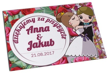 MAGNES ŚLUB PODZIĘKOWANIA dla gości 7x10 + KOPERTA