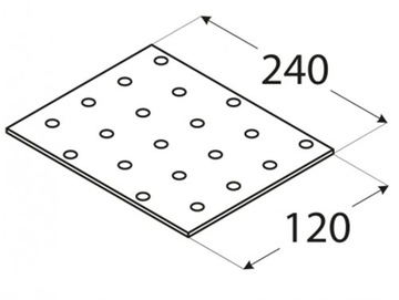 PP19 ПЛОСКИЙ СОЕДИНИТЕЛЬ ПЕРФОРИРОВАННАЯ ПЛАСТИНА OC 120x240