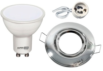 Zestaw oprawa halogenowa RUCHOMA okr + LED GU10 5W