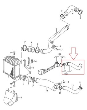 PRZEWÓD TURBO INTERCOOLERA AUDI SKODA 1J0145828D