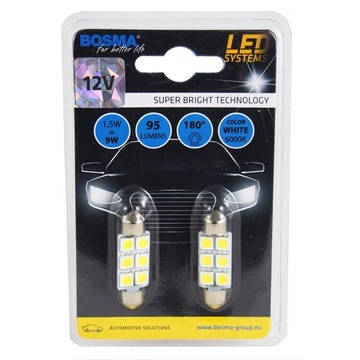 ŻARÓWKI BOSMA LED SMDx6 SV8.5 10x39 WHITE 3833