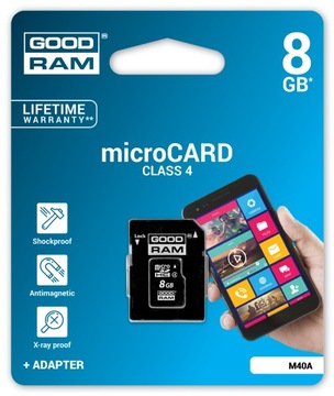GOODRAM KARTA PAMIĘCI 8 GB MICRO SDHC + ADAPTER SD