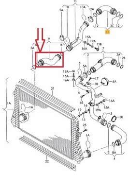 ТРУБКА ИНТЕРКУЛЕРА WAZ TURBO AUDI 1.9 2.0 3C0145834L