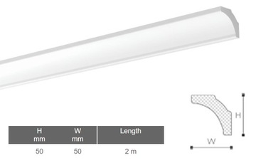 ПОТОЛОЧНАЯ ПОЛОСКА NMC LX65 50х50мм 2мб