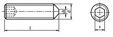 Установочный винт с головкой черный M20x70 DIN914 1 шт.