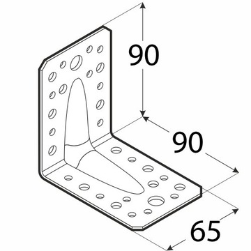 КП1 Уголок столярный толстый 90х90х65х2,5 10шт!