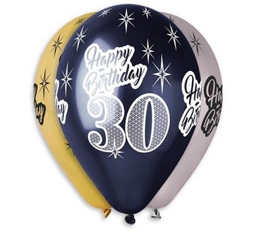 BALONY TRZYDZIESTKA HAPPY BIRTHDAY 30 6sz URODZINY