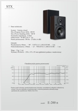 Колонки STX E-200n ПОЛЬСКИЙ ПРОИЗВОДИТЕЛЬ / WAW, Юзефув