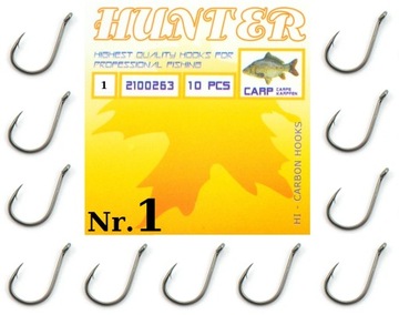 10 x HACZYK Z OCZKIEM HUNTER CARP Nr.1