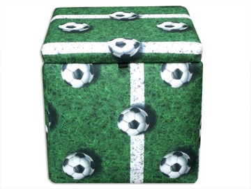 Pufa 40X40 otwierana skrzynia Football zielona