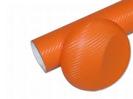 FOLIA 3D CARBON KARBON OKLEINA ORANGE 127 x 10cm