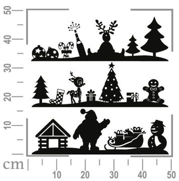 РОЖДЕСТВЕНСКИЕ НАКЛЕЙКИ 50х50см УКРАШЕНИЕ ОКОННОГО СТЕКЛА 9B