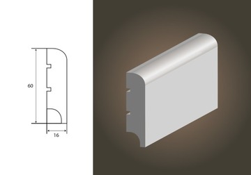 LISTWA LAGRUS BASIC R10 16x60mm / 1sztuka - 2,44mb