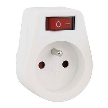 GNIAZDO z wyłącznikiem 16A 250V białe GNIAZDKO