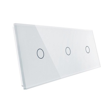 Panel potrójny szklany LIVOLO 3xpuszka 1+1+1 biały