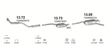 Концевой глушитель Mercedes W 124 емкостью 2,0 -2,3 + зажим