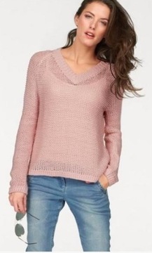 ANISTON MODNY DAMSKI SWETER PUDROWY RÓŻ r. 44 24H