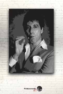 Człowiek z blizną OBRAZ 80x60 Scarface canvas