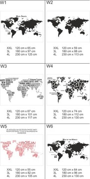 НАКЛЕЙКА НА НАСТЕНУ КАРТА МИРА 3XL