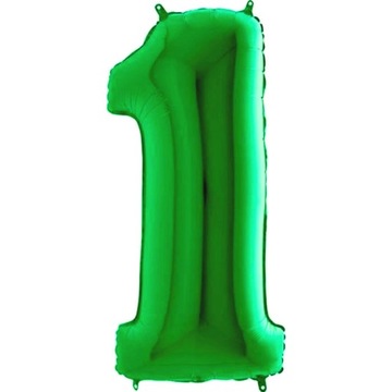 BALON FOLIOWY CYFRA 1 ZIELONY URODZINY-100CM-0315