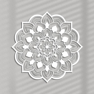 AŻUROWA DEKORACJA ŚCIENNA, KWIAT, MANDALA, 60 cm