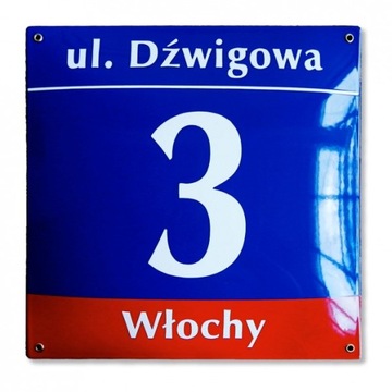 tablica tabliczka adresowa EMALIOWANA 30x30 - GW.