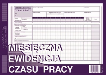 Miesięczna ewidencja czasu pracy offset Michalczyk A4 40 kartek 526-1