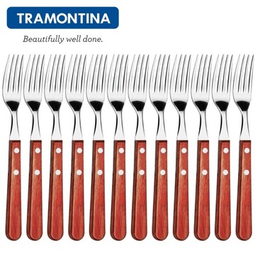 TRAMONTINA 12x Widelec 22cm JUMBO Bordowy POLYWOOD