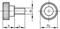 Ручка с накаткой и винтом M10x30 57025