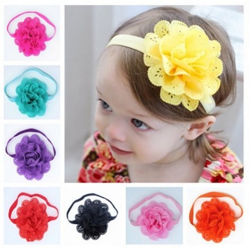 Opaska na gumce z KOKARDĄ BRZOSKWINIOWA