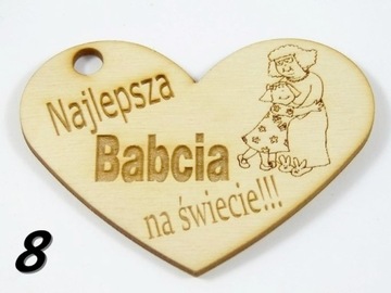 BRELOK zawieszka MAGNES babcia WZORY serce