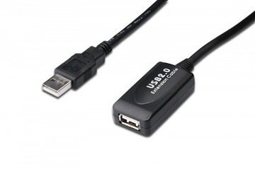 Кабель-удлинитель USB 2.0 A-A, 25 м, активный Digitus