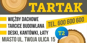 Mocny Baner reklama - Tartak Więżba Łaty 2,5x1,25