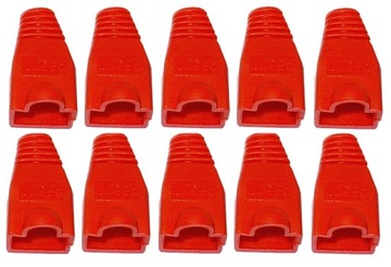 OSŁONA WTYKU GUMOWA RJ-45 RJ45 8P8C 10 SZTUK CZERW