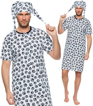 Taro ROZPINANA MĘSKA KOSZULA NOCNA + SZLAFMYCA 3XL